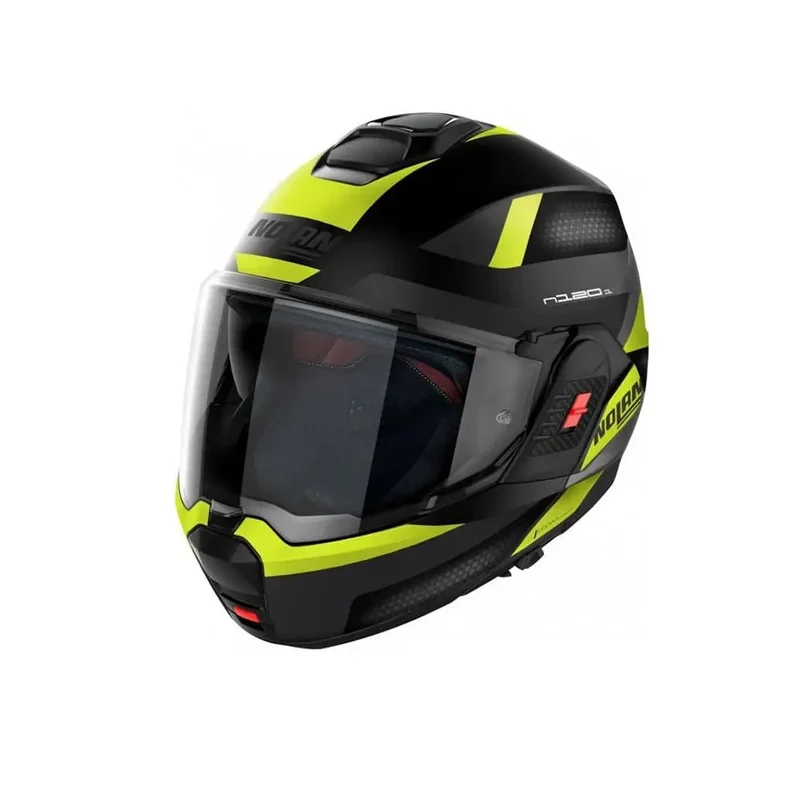 NOLAN N120-1 SUBWAY N-COM 023 MOTO MODULARI CASCHI OPACO NERO GIALLO