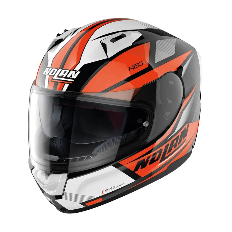 CASCO NOLAN INTEGRALE N60-6 DOWNSHIFT NERO ARANCIO LUCIDO 038