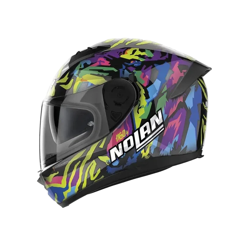 NOLAN N60-6 BARRIO 068 MOTO INTEGRALI CASCHI NERO GIALLO VIOLA BLU ROSA