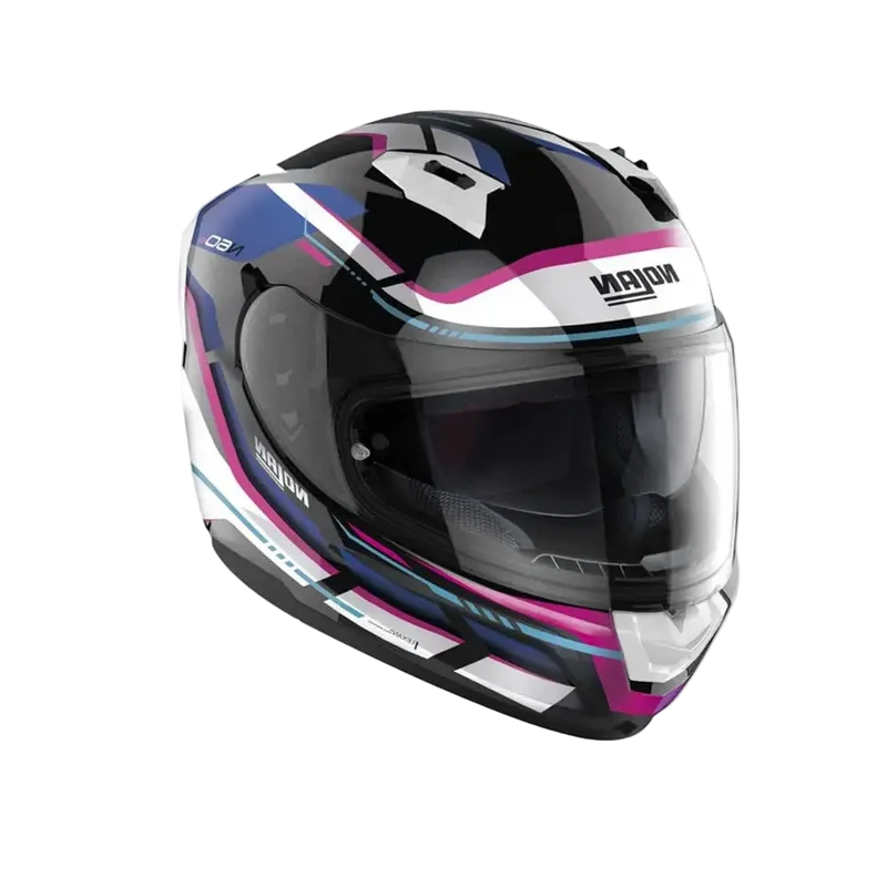 NOLAN N60-6 LANCER 065 MOTO INTEGRALI CASCHI NERO BIANCO ROSA