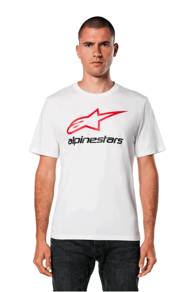 MAGLIA T-SHIRT ALPINESTARS ALWAYS 2.0 CSF TEE BIANCA LOGO ROSSO