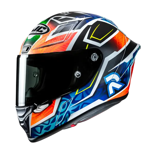 HJC RPHA 1 BINDER REPLICA MC27SF INTEGRALE CASCHI DI MOTO BLU ARANCIONE