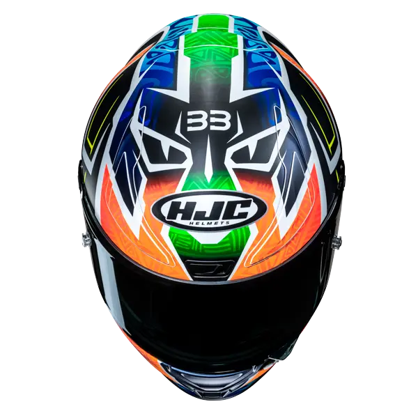 HJC RPHA 1 BINDER REPLICA MC27SF INTEGRALE CASCHI DI MOTO BLU ARANCIONE