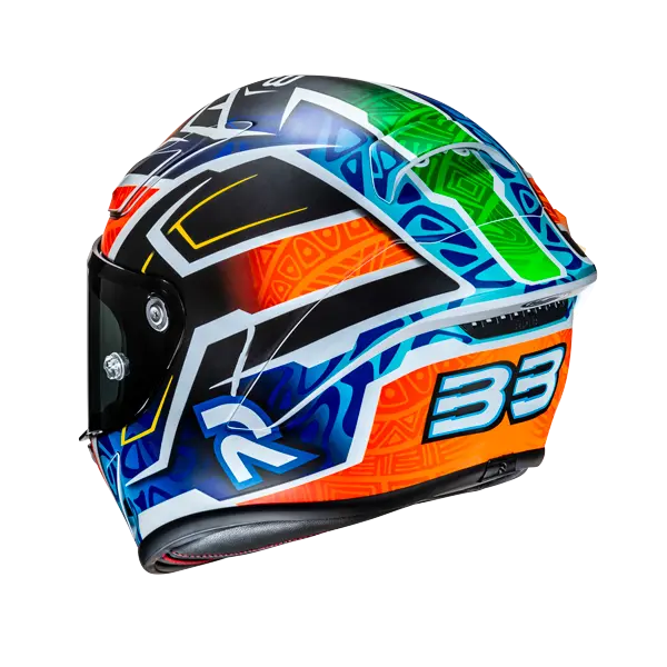 HJC RPHA 1 BINDER REPLICA MC27SF INTEGRALE CASCHI DI MOTO BLU ARANCIONE