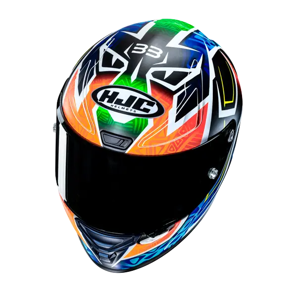 HJC RPHA 1 BINDER REPLICA MC27SF INTEGRALE CASCHI DI MOTO BLU ARANCIONE