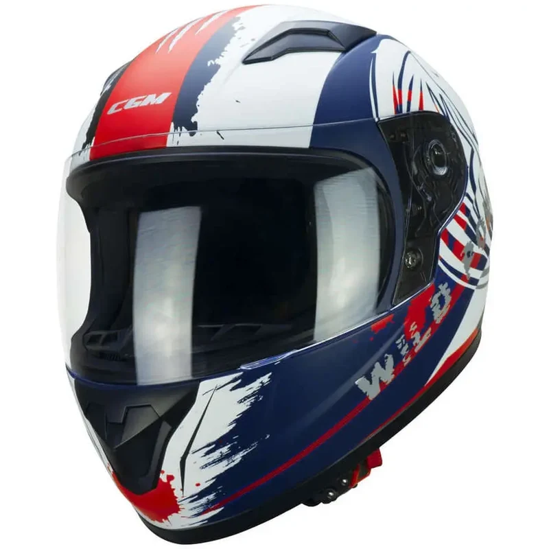 CGM 265G LUCKY WILD BAMBINI INTEGRALI CASCHI DI MOTO BLU BIANCO