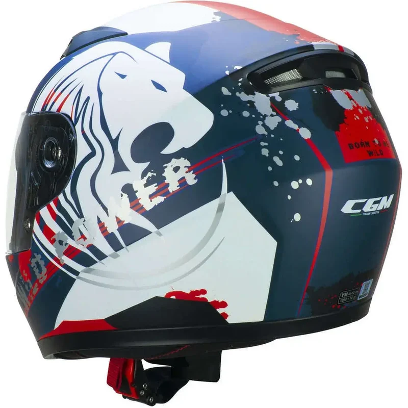 CGM 265G LUCKY WILD BAMBINI INTEGRALI CASCHI DI MOTO BLU BIANCO