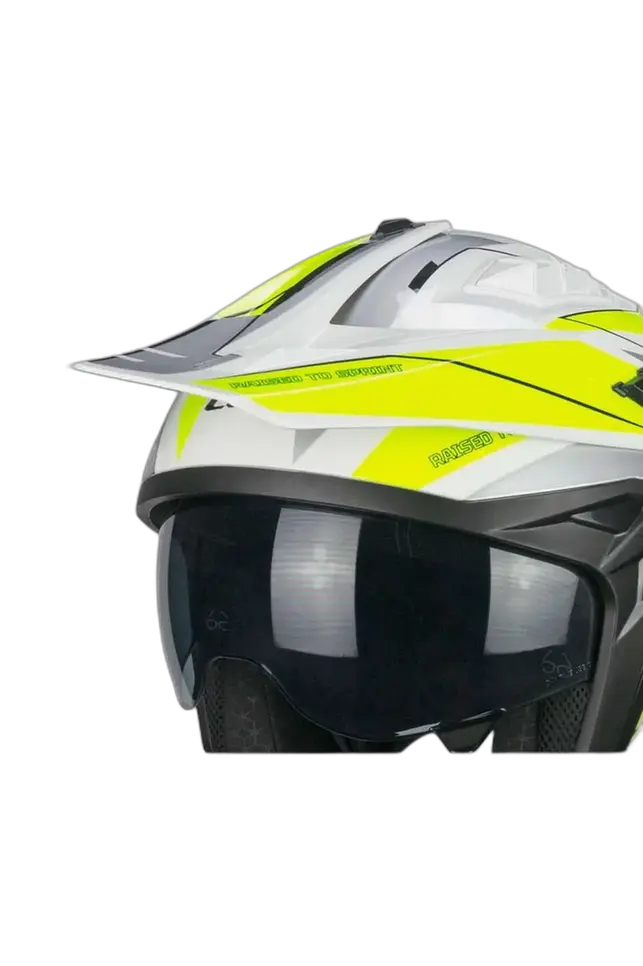 CGM 155G RUSH DUAL CASCHI DI MOTO JET BIANCO GIALLO FLUO