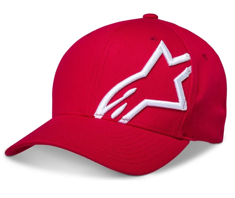CAPPELLO ALPINESTARS CORP SHIFT 2 CURBRIM ROSSO LOGO BIANCO