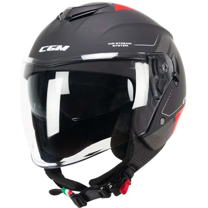 CGM 126G IPER CITY JET MOTO CASCHI DI MOTO NERO ROSSO