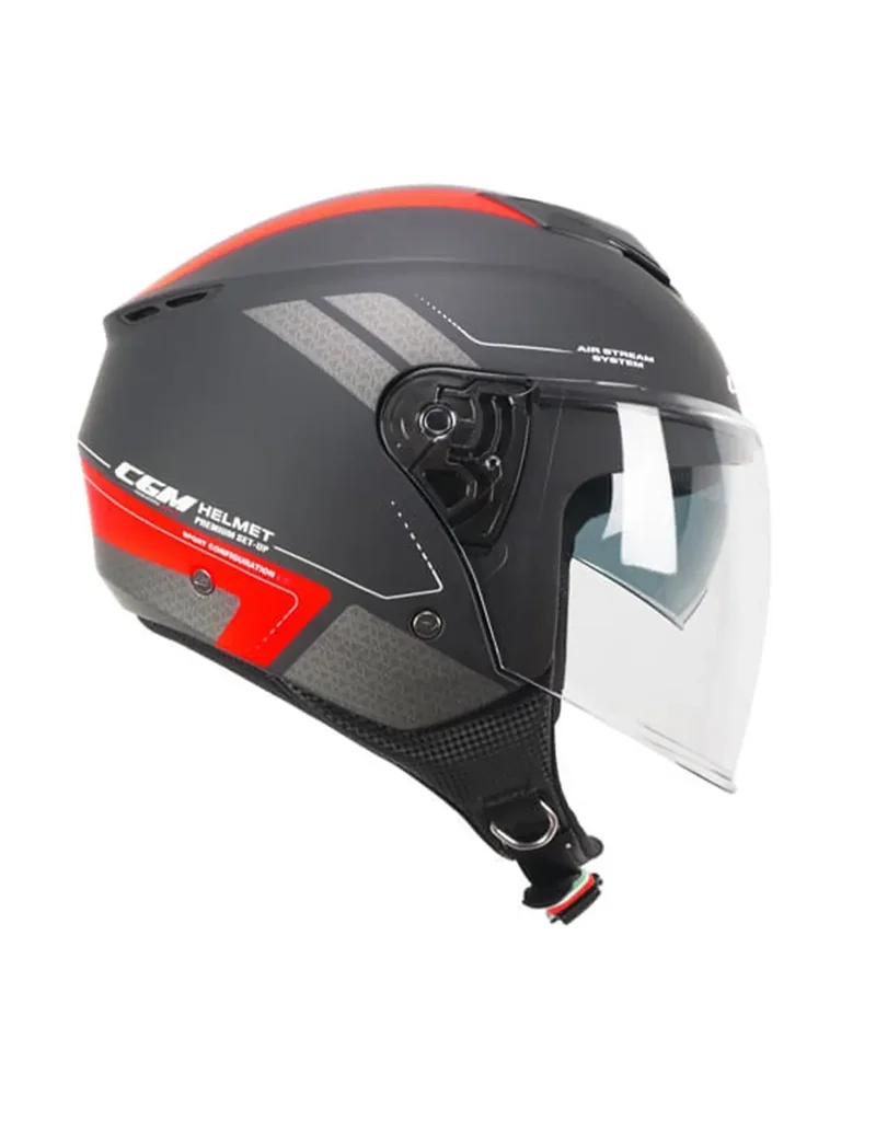 CGM 126G IPER CITY JET MOTO CASCHI DI MOTO NERO ROSSO