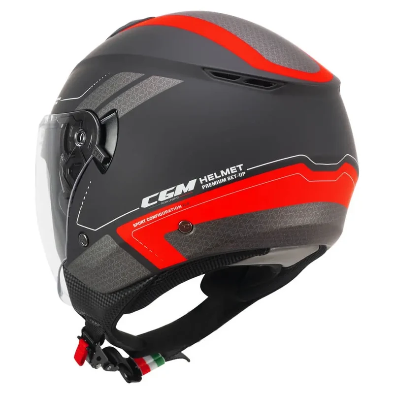 CGM 126G IPER CITY JET MOTO CASCHI DI MOTO NERO ROSSO