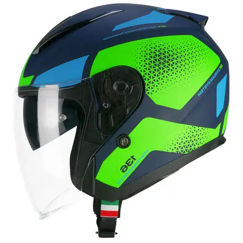 CGM 136G DNA GALAXY MOTO JET CASCHI DI MOTO BLU VERDE FLUO OPACO
