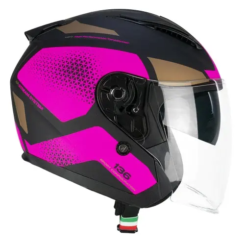 CGM 136G DNA GALAXY JET CASCHI DI MOTO NERO FLOU FUSCIA MATE