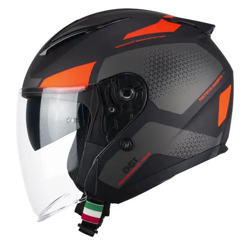 CGM 136G DNA GALAXY JET CASCHI DI MOTO NERO ARANCIO FLUO OPACO