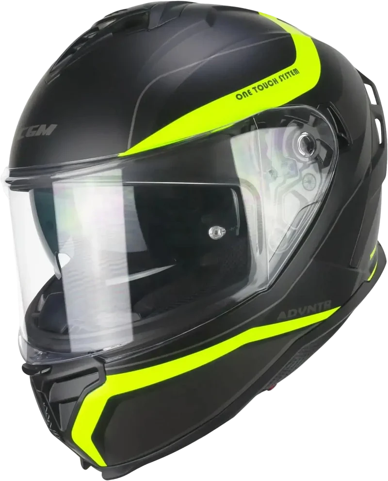 CGM 363X SHOT RUN INTEGRALI CASCHI DI MOTO NERO GIALLO FLUO OPACO