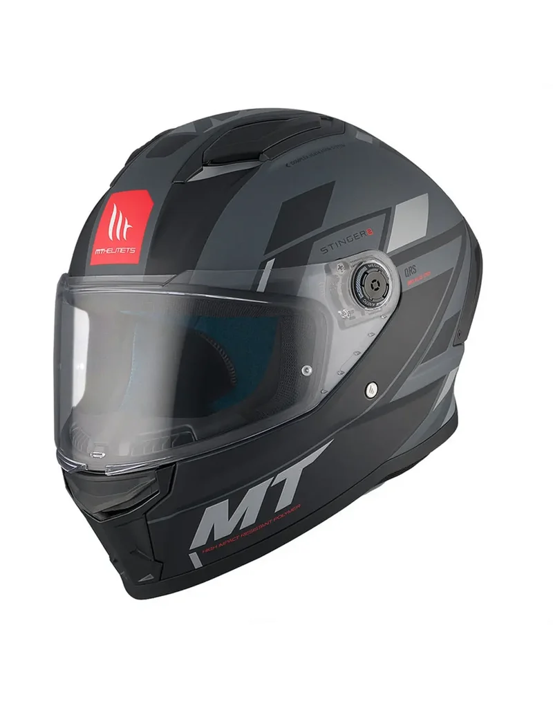 MT STINGER 2 ZIVZE C2 INTEGRALE CASCHI DI MOTO NERO OPACO GRIGIO