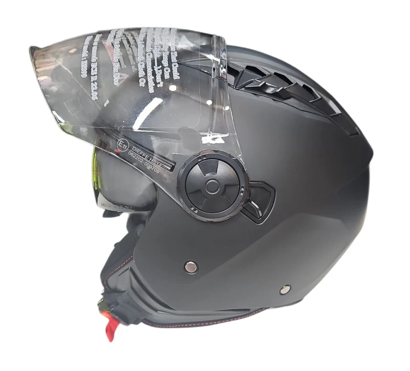 CASCO JET DIEFFE DF62 DOPPIA VISIERA NERO OPACO
