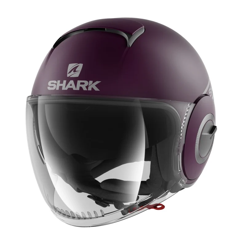 CASCO JET SHARK NANO STREET DOPPIA VISIERA NEON GRIGIO VIOLA OPACO