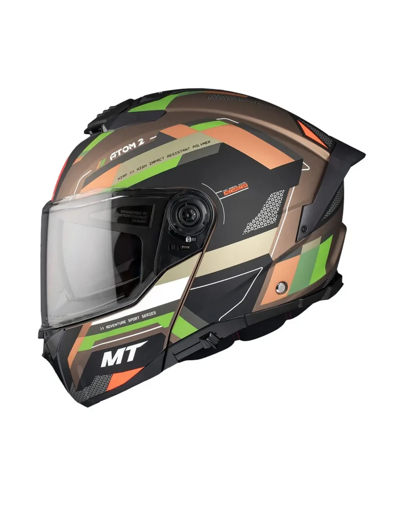 MT ATOM 2 SV BAST MODULARE FLIP UP A6 CASCHI DI MOTO OPACO