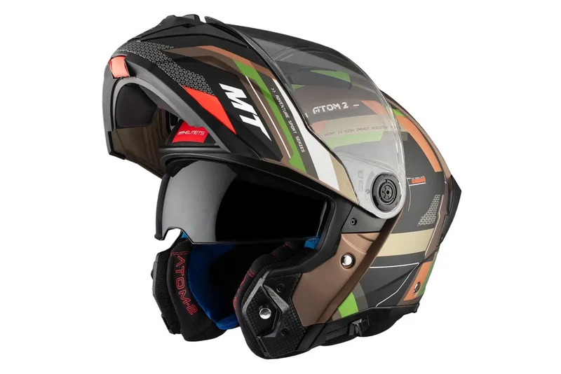 MT ATOM 2 SV BAST MODULARE FLIP UP A6 CASCHI DI MOTO OPACO