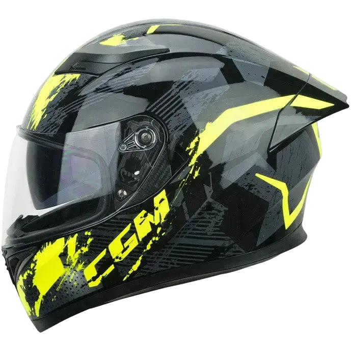 CGM 316X SPEED SPRAY INTEGRALI CASCHI DI MOTO NERO GIALLO FLUO