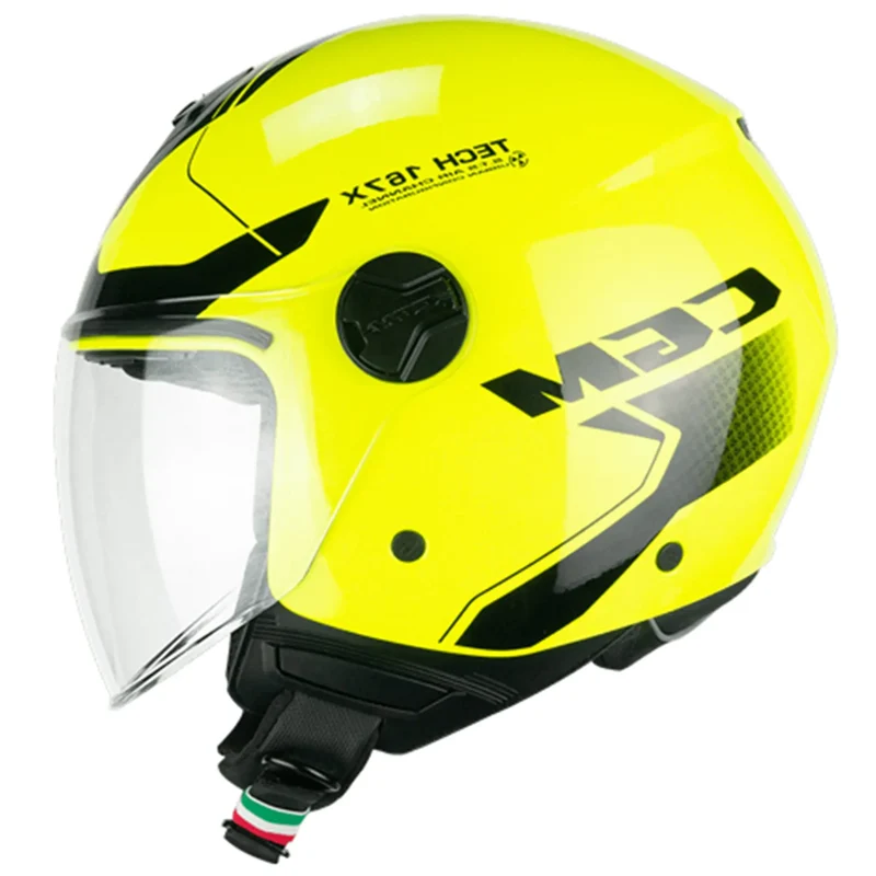 CGM 167X FLO TECH JET CASCHI DI MOTO GIALLO FLUO NERO