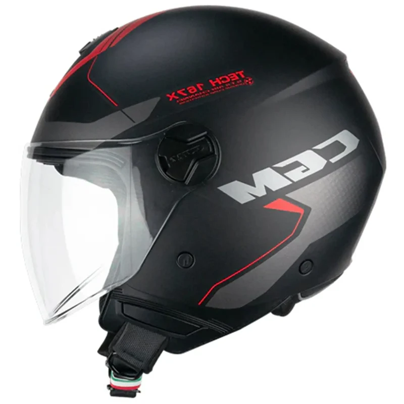 CGM 167X FLO TECH JET CASCHI DI MOTO NERO ROSSO