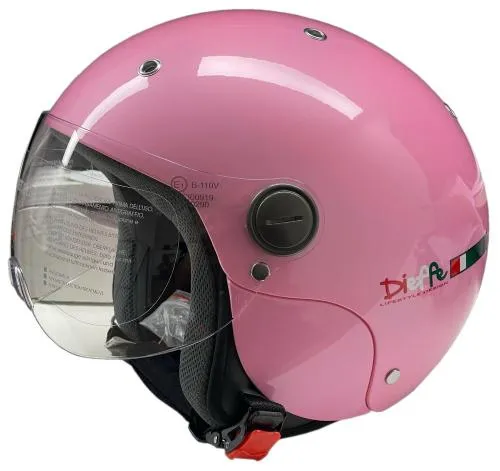CASCO JET DIEFFE BAMBINO DF44 ROSA METAL