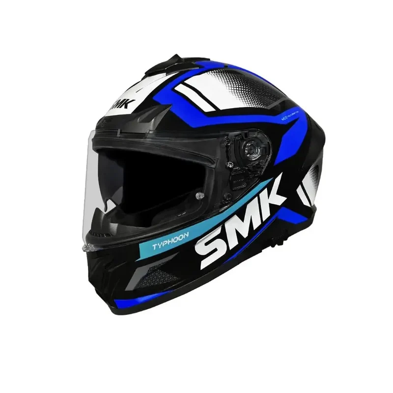 SMK TYPHOON THORN GL251 INTEGRALE CASCHI DI MOTO NERO BLU BIANCO