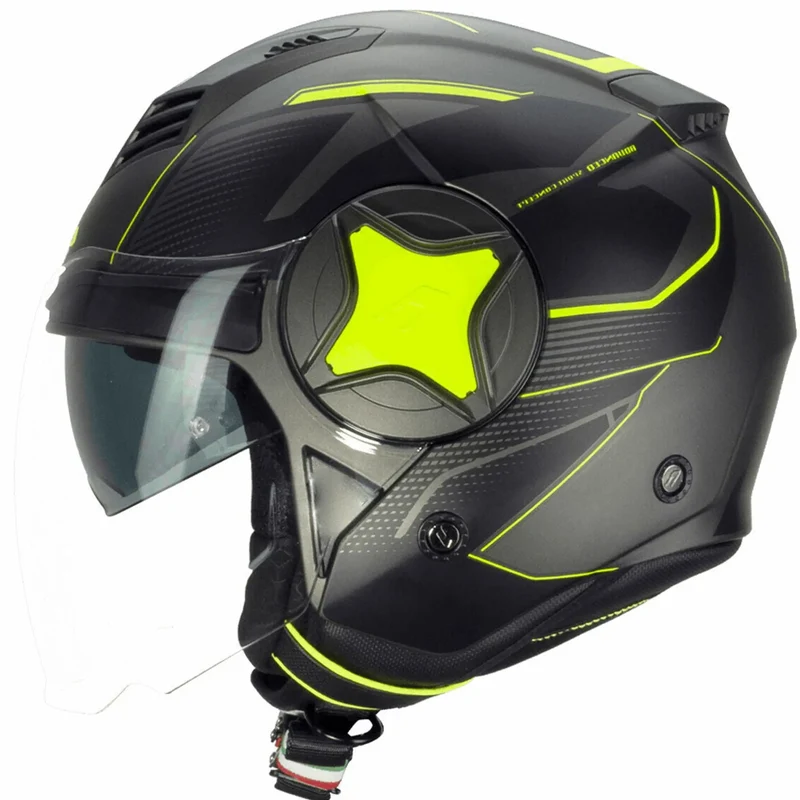 CGM 169G LI SPORT JET GRAFITE CASCHI DI MOTO GIALLO FLUO SATINATO