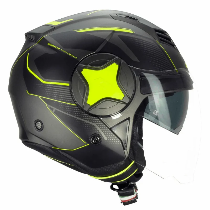 CGM 169G LI SPORT JET GRAFITE CASCHI DI MOTO GIALLO FLUO SATINATO