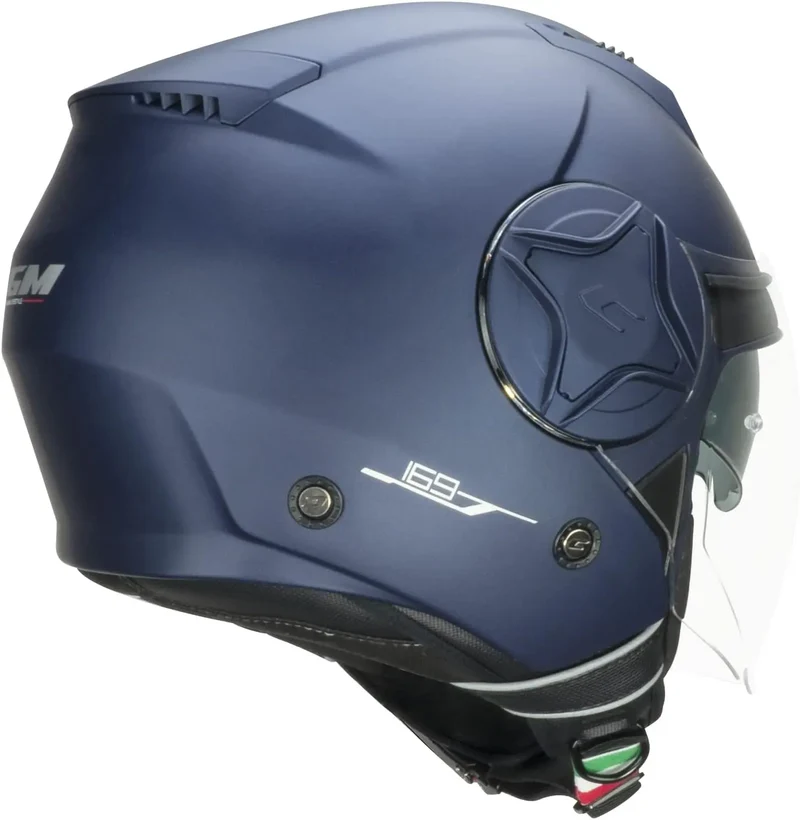 CGM 169A ILLI MONO DEMI JET CASCHI DI MOTO PACO BLU SATINATO