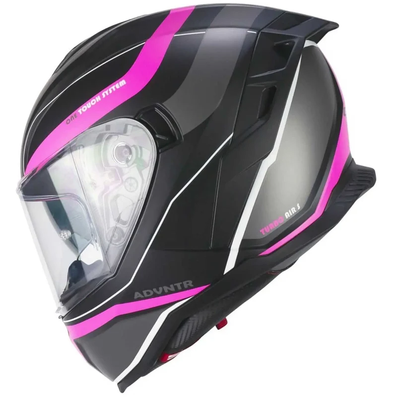 CGM 363X SHOT RUN INTEGRALI CASCHI DI MOTO NERO FUCSIA FLUO OPACO