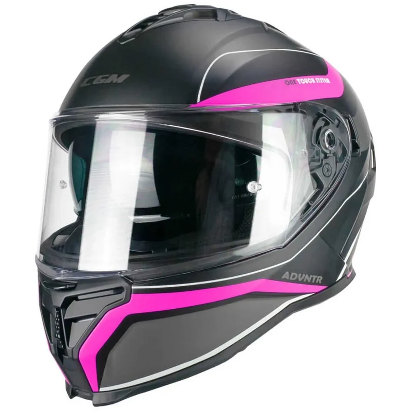 CGM 363X SHOT RUN INTEGRALI CASCHI DI MOTO NERO FUCSIA FLUO OPACO