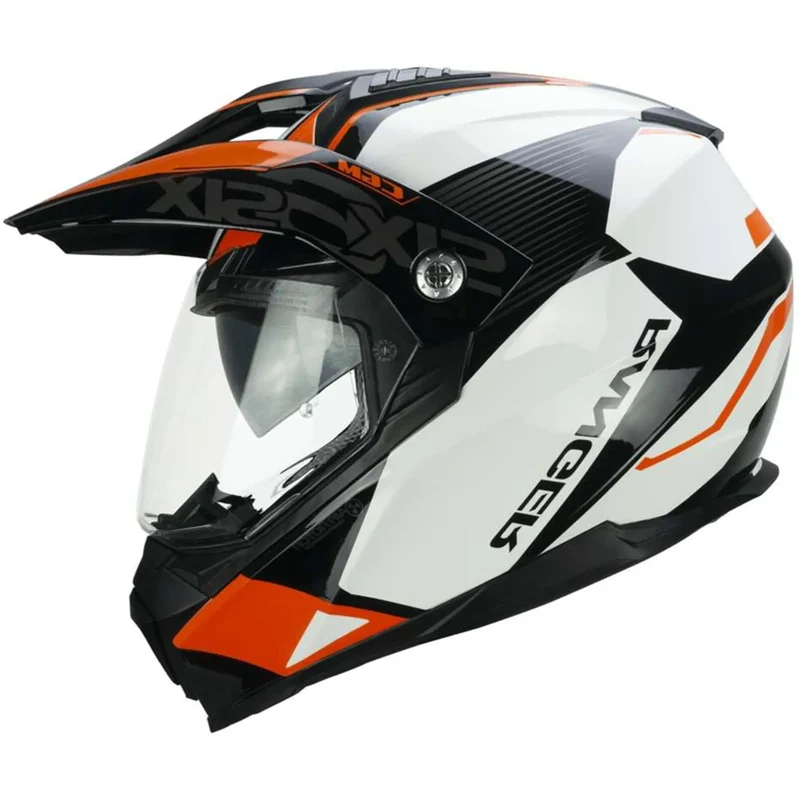 CGM 666G TWIN RANGER INTEGRALI AVVENTURA CASCHI DI MOTO BIANCO ARANCIONE