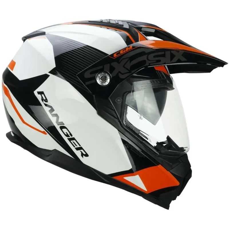 CGM 666G TWIN RANGER INTEGRALI AVVENTURA CASCHI DI MOTO BIANCO ARANCIONE