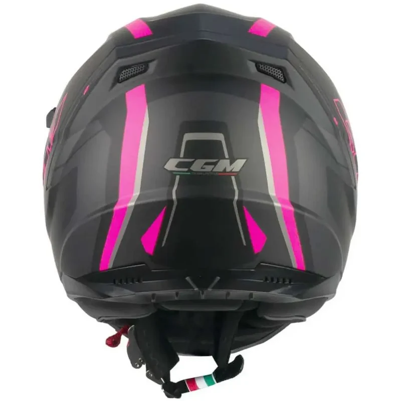 CGM 321G ATOM SPORT INTEGRALI CASCHI DI MOTO NERO FUCSIA FLUO OPACO