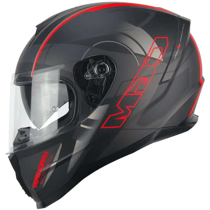 CGM 321G ATOM SPORT INTEGRALI CASCHI DI MOTO NERO ROSSO OPACO