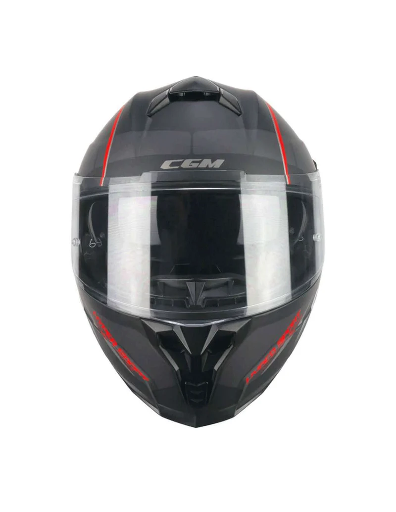 CGM 321G ATOM SPORT INTEGRALI CASCHI DI MOTO NERO ROSSO OPACO
