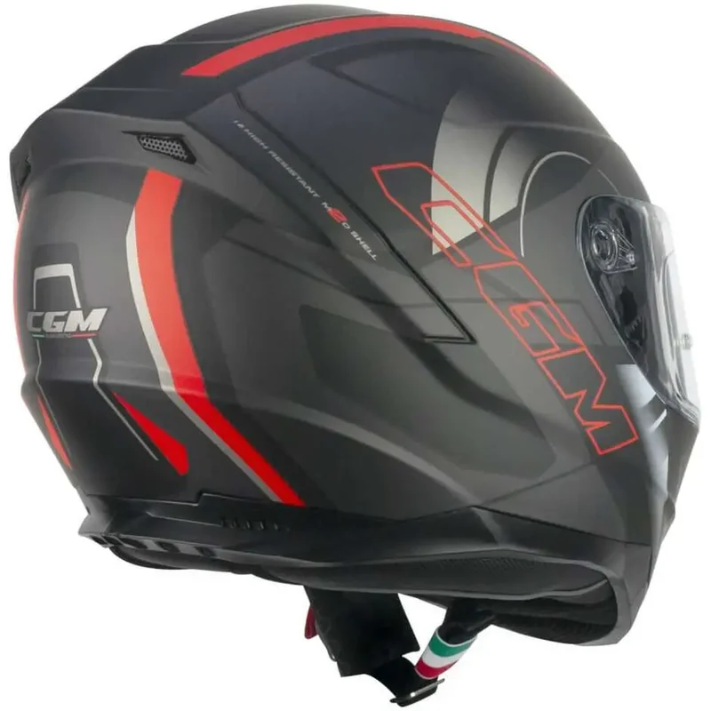 CGM 321G ATOM SPORT INTEGRALI CASCHI DI MOTO NERO ROSSO OPACO