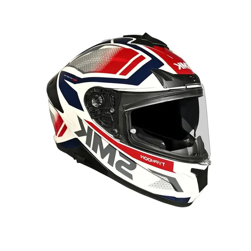 SMK TYPHOON THORN GL136 INTEGRALE CASCHI DI MOTO BIANCO BLU ROSSO