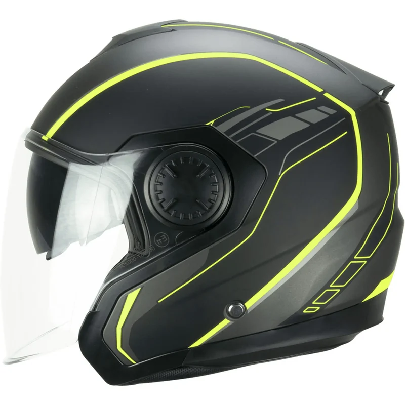 SKA-P 1DH TOUR RACE Moto Jet Caschi Grafite Giallo Fluo Satinato