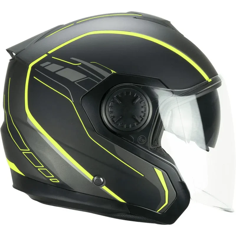 SKA-P 1DH TOUR RACE Moto Jet Caschi Grafite Giallo Fluo Satinato