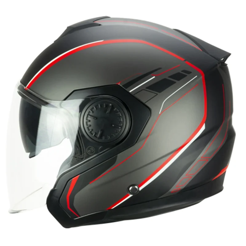 SKA-P 1DG TOUR RACE Motociclo Jet Caschi Nero Rosso opaco