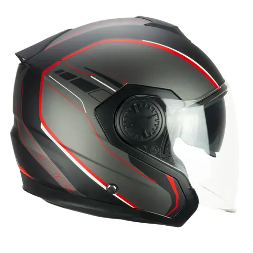 SKA-P 1DG TOUR RACE Motociclo Jet Caschi Nero Rosso opaco