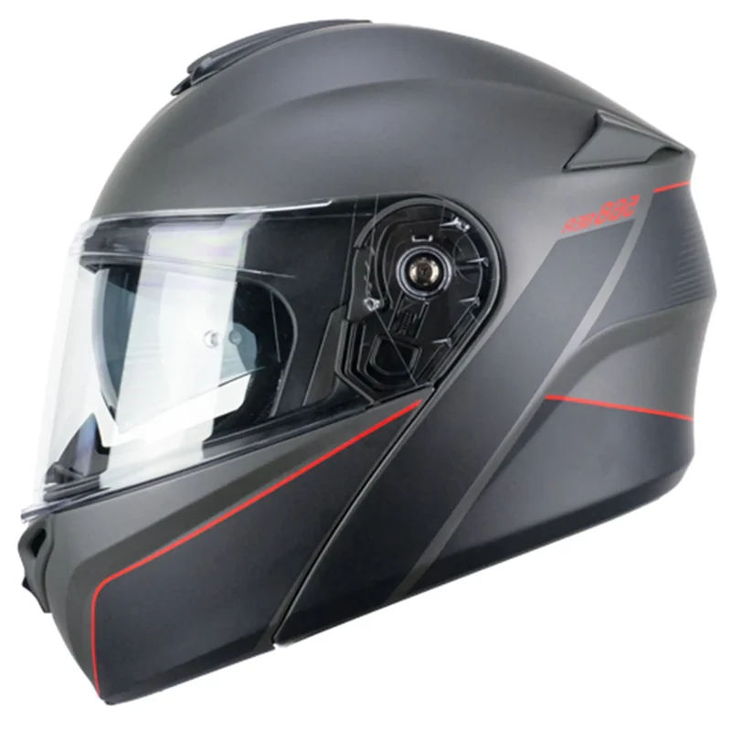 CGM 568X BER CITY MODULARE CASCHI DI MOTO GRAFITE ROSSO SATINATO