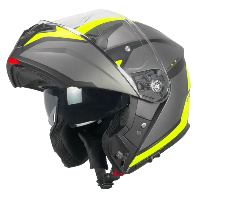 SKA-P 5THG FALCON SPORT Moto Modulare Caschi Nero Giallo fluo opaco