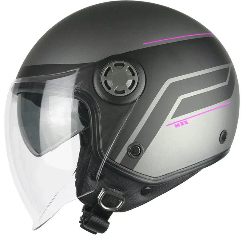 SKA-P 1SHG ZEN CITY Demi Jet Caschi Antracite Rosa fluo satinato