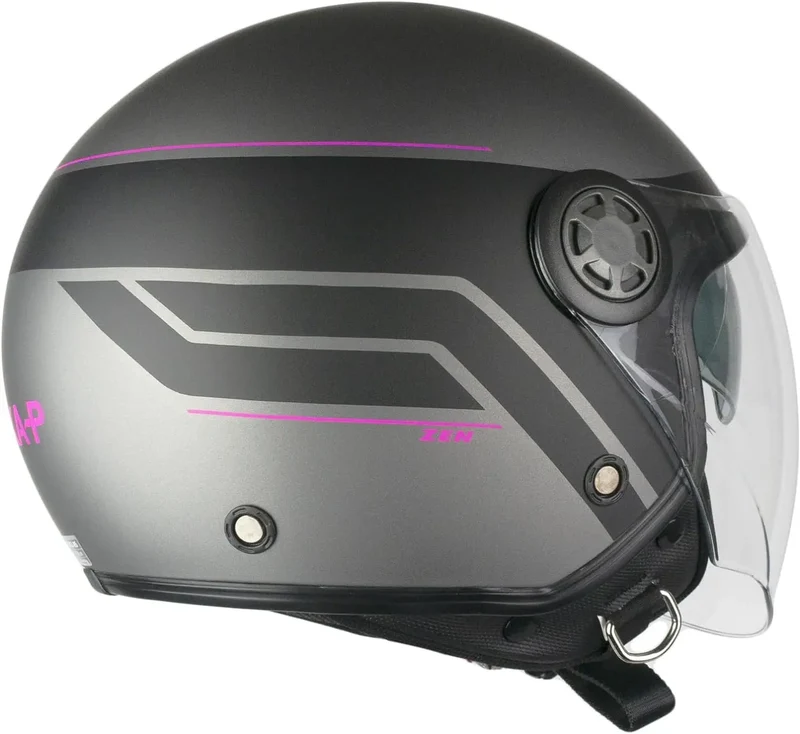 SKA-P 1SHG ZEN CITY Demi Jet Caschi Antracite Rosa fluo satinato